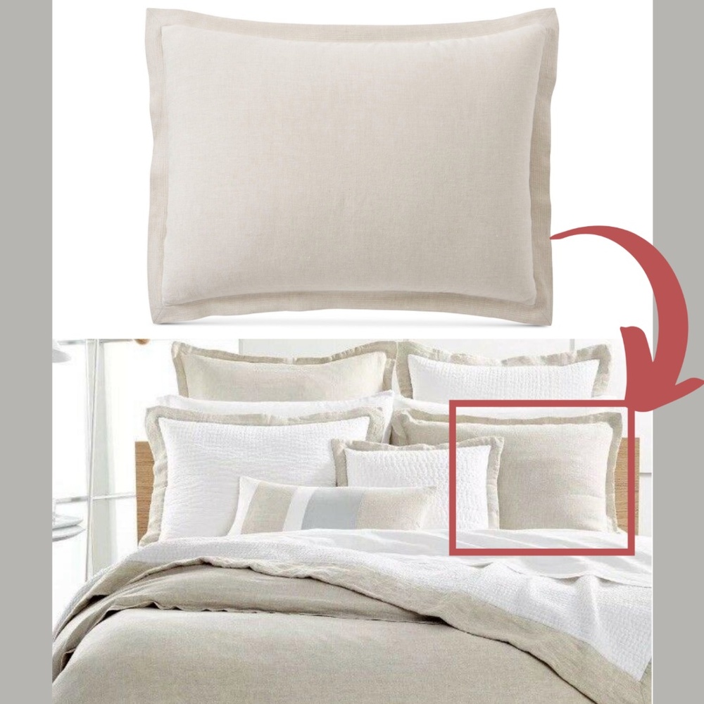NIB‎ Hotel Collection Natural Linen (1) Standard Sham Pillow Case - Picture 11 of 12
